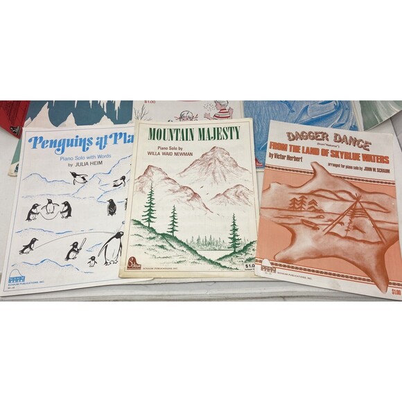 Lot Of 11 Vintage Schaum Piano Solo Sheet Music Books - Video Game, Shark Hunt - Picture 2 of 6